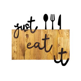 Wallity Just Eat It Escultura de pared en Nogal y Negro